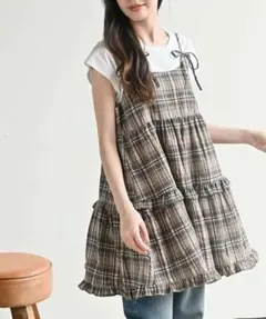 00s vintage チェック キャミチュニック y2k 森ガール 古着 - メルカリ