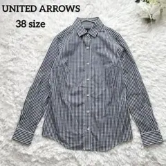 【美品】UNITED ARROWS ギンガムチェック シャツ ブラウス 綿100のサムネイル