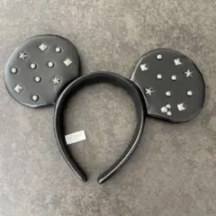 東京ディズニーリゾート ミッキーマウス型 黒カチューシャ スタッズ付き