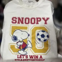 スヌーピー　Tシャツ　サッカー　Sサイズ　150cm相当のサムネイル