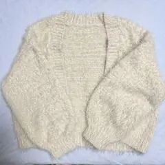 DISCOAT モールシャギーボレロカーディガン　アイボリー