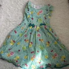 メゾピアノ♡ギンガムチェックフルーツ柄ワンピース