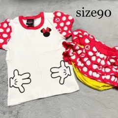 ☺︎︎ ベビド ミニーちゃん セットアップ 半袖 かぼちゃパンツ なりきり ディズニ