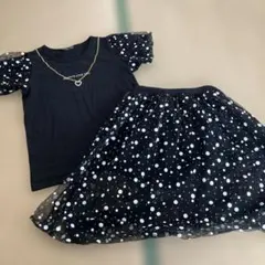 子供服　黒　セットアップ 130センチ