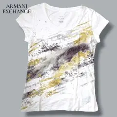 アルマーニエクスチェンジ Tシャツ 半袖 ペイント 総柄 ロゴ 総柄 S相当