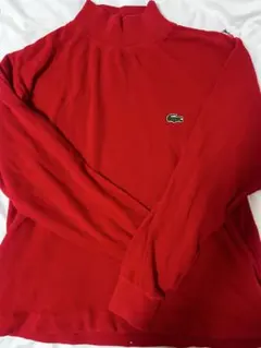 ラコステ レッド ハイネックセーター