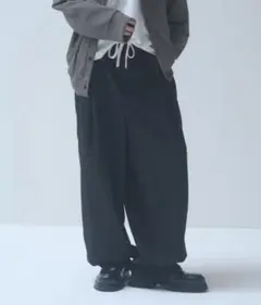 DOOPZ ドローストリングタックワイドパンツ