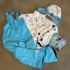 子ども用スキーウェアセット 花柄 防水