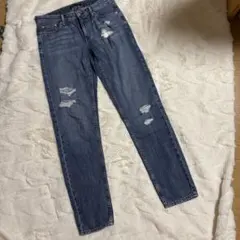 【美品】Theory セオリー ダメージ加工 デニムジーンズ インディゴ 25のサムネイル