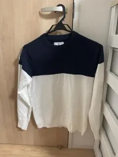 BRIEFING 長袖セーター M ネイビー/ホワイト