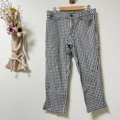 C.D.S BASIC ギンガムチェック　ストレッチ　クロップドパンツ ゴルフ