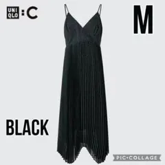 UNIQLO:C プリーツキャミソールワンピース/ドット Mサイズ・BLACK