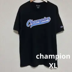 Champion チャンピオン ビッグロゴTシャツ XL ブラック フロントロゴのサムネイル