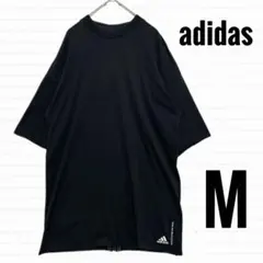 adidas Tシャツ ロング丈　オーバーサイズ　スリーライン　ロゴ　『M』