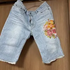 花柄刺繍デニムショートパンツ 78