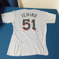 イチロー Tシャツ グレー MLB マイアミ・マーリンズ タグなし 野球 古着