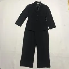 スーツ　パンツスーツ・ビジネススーツ・リクルートスーツ　紺　ストライプ　７号