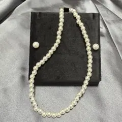 パールネックレス，ピアスセット