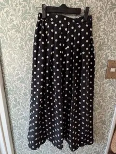 AULI◆アウリィ　フレアスカート ロング丈　水玉　ウエストゴム（後ろ）　F