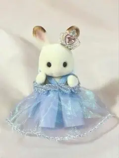 ミニチュアドール　シルバニア　赤ちゃん　プリンセスドレス　オーロラブルー