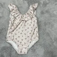 チェリー柄フリル付きワンピース水着