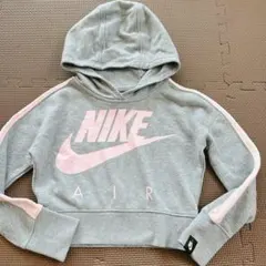 NIKE パーカー ショート丈 XSサイズ 130 　(グレーピンク)