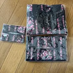 NaRaYa 花柄　ハンドバッグ　リボン　ティッシュケース　ポーチ　キルティング