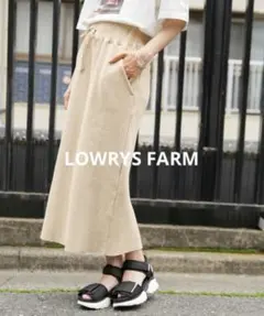LOWRYS FARM ワッフルコットン バックスリットスカート
