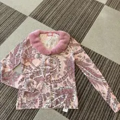 BLUGIRL BLUMARINE ファー襟 カーディガン ペイズリーのサムネイル