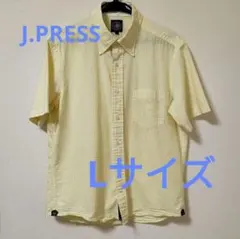 J.PRESS 半袖シャツ シアサッカー イエローストライプ Lサイズのサムネイル