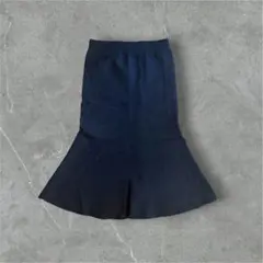 美シルエット ニット マーメイドスカート ロング/ミモレ丈 ブラックy2k古着のサムネイル