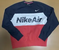 NIKE AIR スウェット トレーナー S 黒 赤 ビッグロゴ 裏起毛 ナイキ