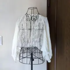 axes姫系 森ガール レース カーデ ボレロ 白