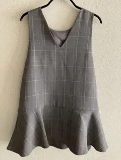 美品⭐︎ロペピクニック　キッズ　グレー チェック柄 ワンピース　120cm