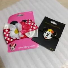 東京ディズニーリゾート ミニーマウス バレッタ、ヘアゴムセット