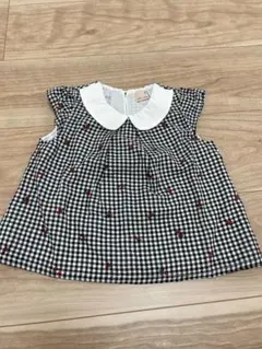 プティマイン ギンガムチェック　さくらんぼトップス