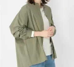 studio CLIP ビッグポケット シャツジャケット ブラウス F
