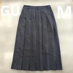 GU プリーツAラインミディスカート M ダークグレー　完売品