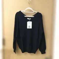 新品 ケティシェリー 両Vネック ベーシック ニット プルオーバー ブラック