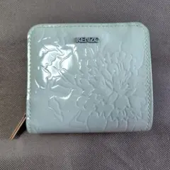 KENZO 二つ折り財布 エナメル 花柄 ライトブルーのサムネイル