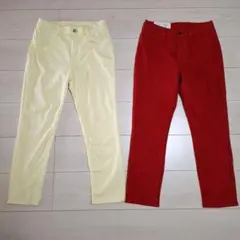 ユニクロ　ウルトラストレッチクロップドレギンスパンツ　Mサイズ　カラーパンツ