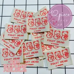 【再販】12枚　ハンドメイド 布ダグ 織りタグ　タグ　くま　韓国