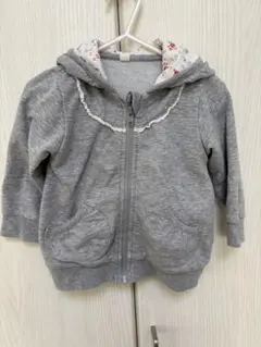 グレー フード付きトレーナー