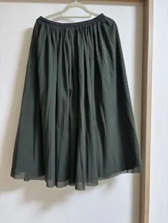 フレアスカート リバーシブル　ブラック＆オリーブ