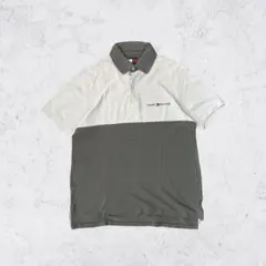 トミーヒルフィガー ポロシャツ S バイカラー 刺繍ロゴ アメカジ ノームコア