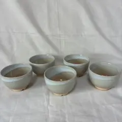 淡い青色 陶器 湯飲み 5個セット