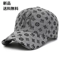 激レア物⭐️新品 総柄ロゴベースボールキャップ 帽子 グレー NYストリート