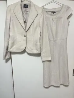 23区 ツイード セットアップ ジャケット ワンピース ベージュ ラメ入り