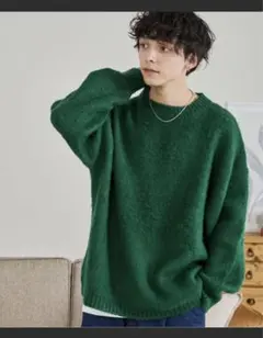 WEGO/ニット モヘアライクBIGプルオーバー グリーン 緑 Mサイズ