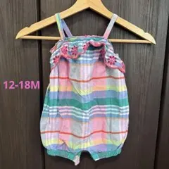 BabyGAPカラフルチェックロンパース12-18M女の子マーキーズ系